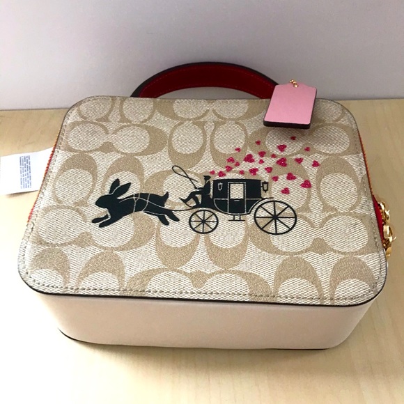 NWT COACH Lunar New Year Box Crossbody In Signature Canvas Rabbit Carriage CE609 - Picture 5 of 11